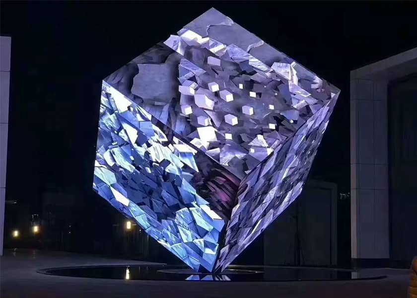 CR-A Series cube LED display installation detail ceiling mount option