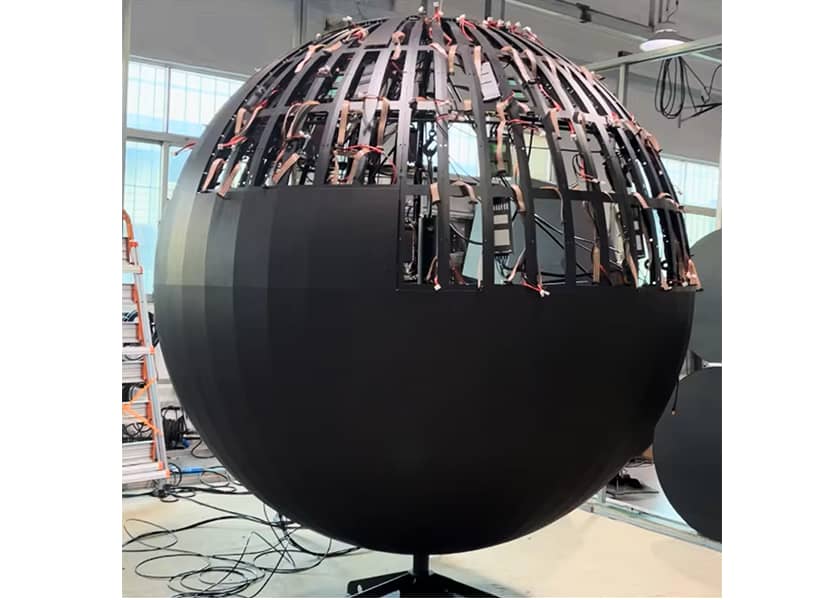 CR-D Series spherical LED display magnetic mounting installation detail