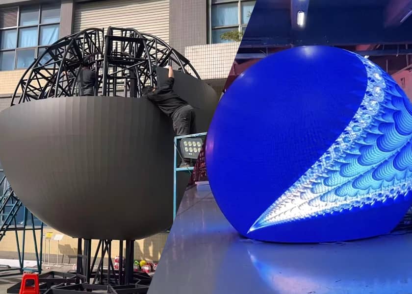 Magnetic Mount Spherical LED Display - Tool-Free Installation