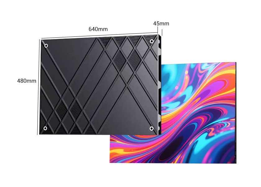 IN-C Series ultra-thin 45mm LED display cabinet side view