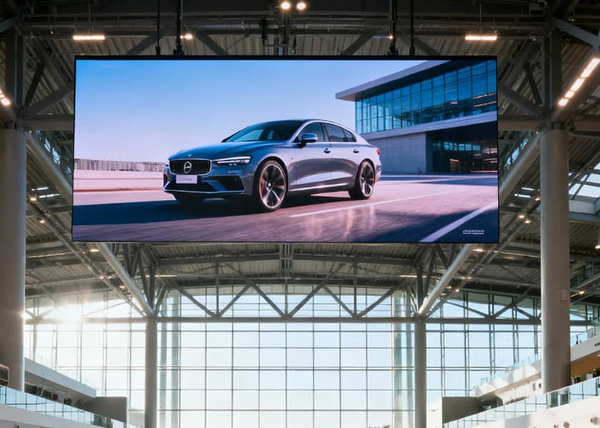 IN-D Series dual-display LED installation example shopping mall application