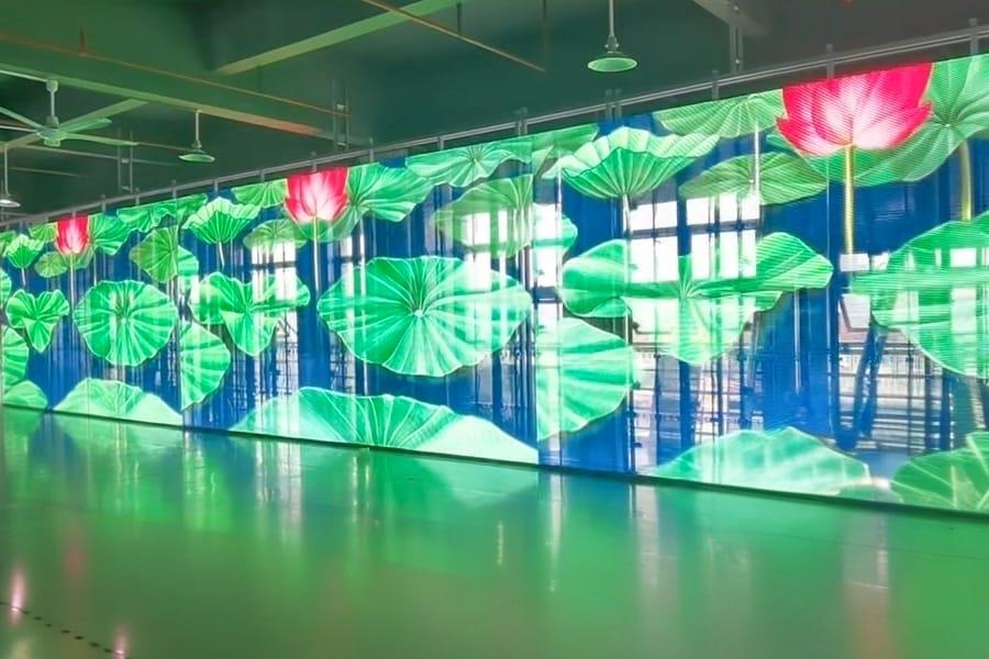 Jingruns Outdoor Transparent Rental LED Display with 4500 nits brightness and lightweight design