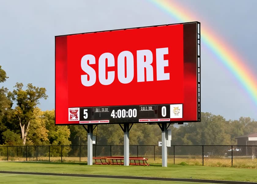 OU-B Series die-cast aluminum outdoor LED cabinet close-up IP66 waterproof