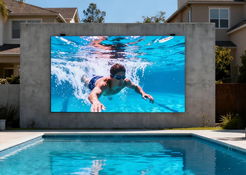 OU-C Series outdoor LED display cabinet close-up aluminum-back modules flame retardant