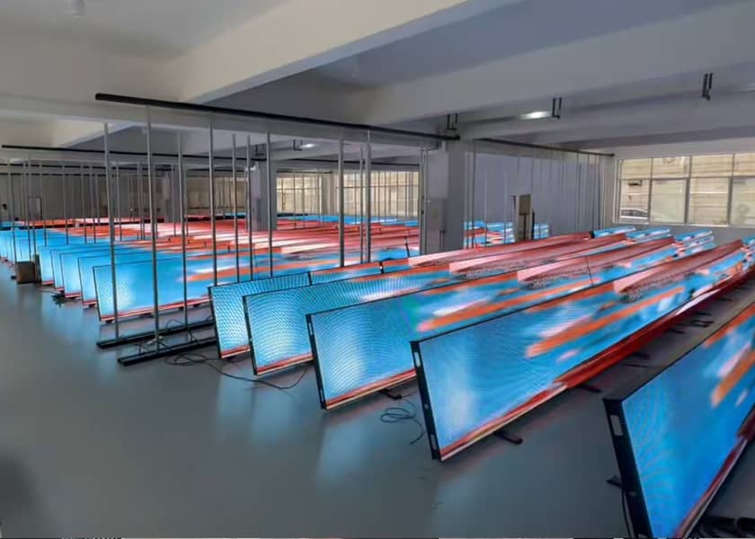 OU-E Series sports arena LED cabinet close-up 4-layer protection system