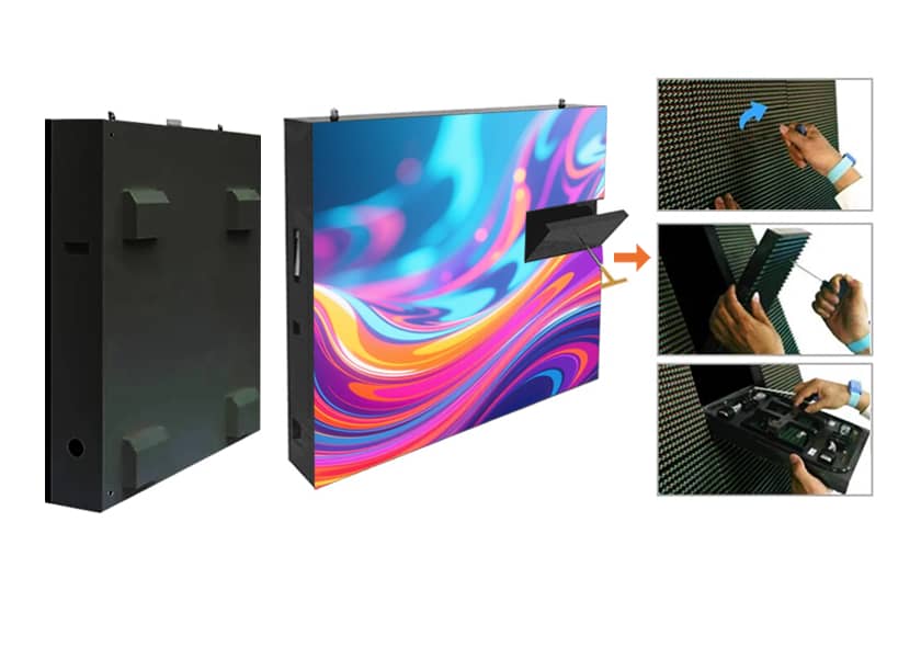 OU-F Series customizable outdoor LED screen side view double-sided option