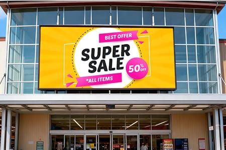 Single-Column Mounted Outdoor LED Screen - Advertising Display