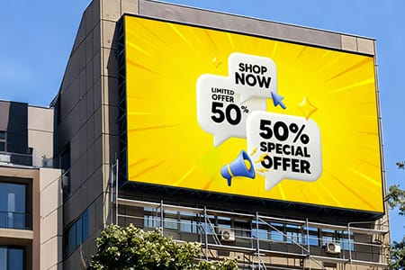 Multi-Column Mounted Outdoor LED Billboard - Large Format Display