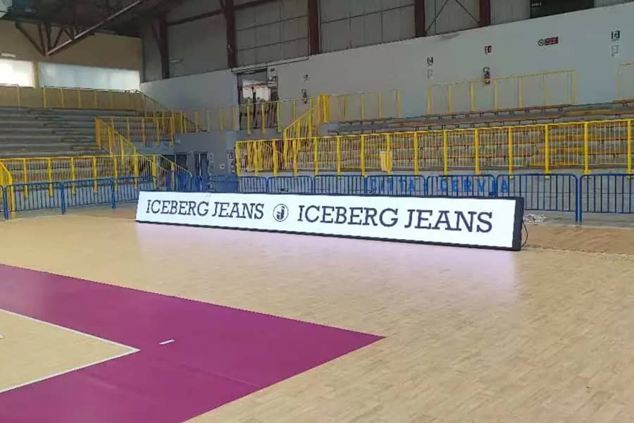 Durable outdoor LED screen displaying instant replay at a sports stadium