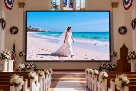 Church LED display worship center front podium screen for lyrics