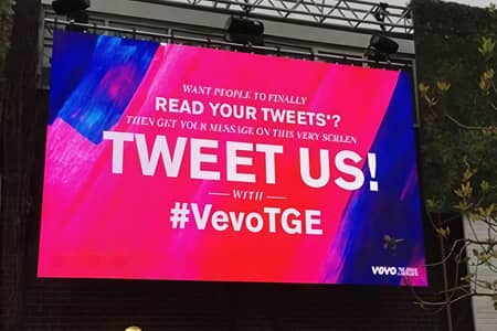 Rack-mount LED display installation for event stage rental screen