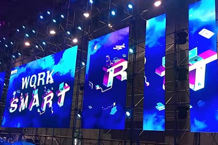 Stage frame LED display installation for concert festival screen