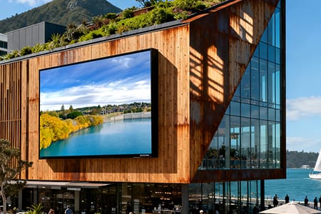 Wall-Mounted Outdoor LED Display - OU-B Series Billboard Installation