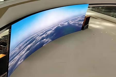 Installazione con rack Raya per allestimento schermo LED da noleggio