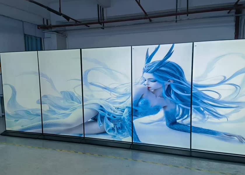 PO-D Series wheeled 4K LED poster base easy mobility touch screen option