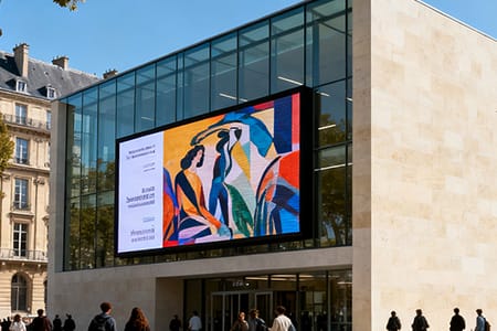 Single-Column Mounted Outdoor LED Screen - Advertising Display