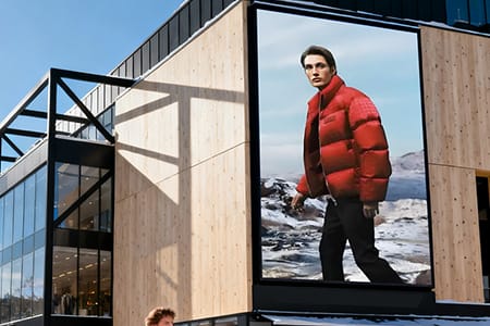 Floor-to-Ceiling Outdoor LED Display - Shopping Mall Installation