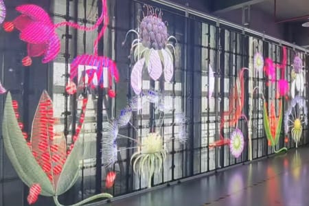 Floor-to-Ceiling Outdoor LED Display - Shopping Mall Installation