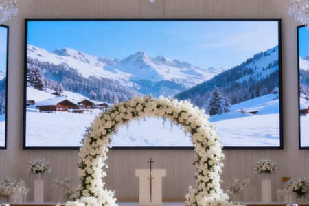 Kilise ibadet alanı LED ekranı ibadet için dini mekan ekranı